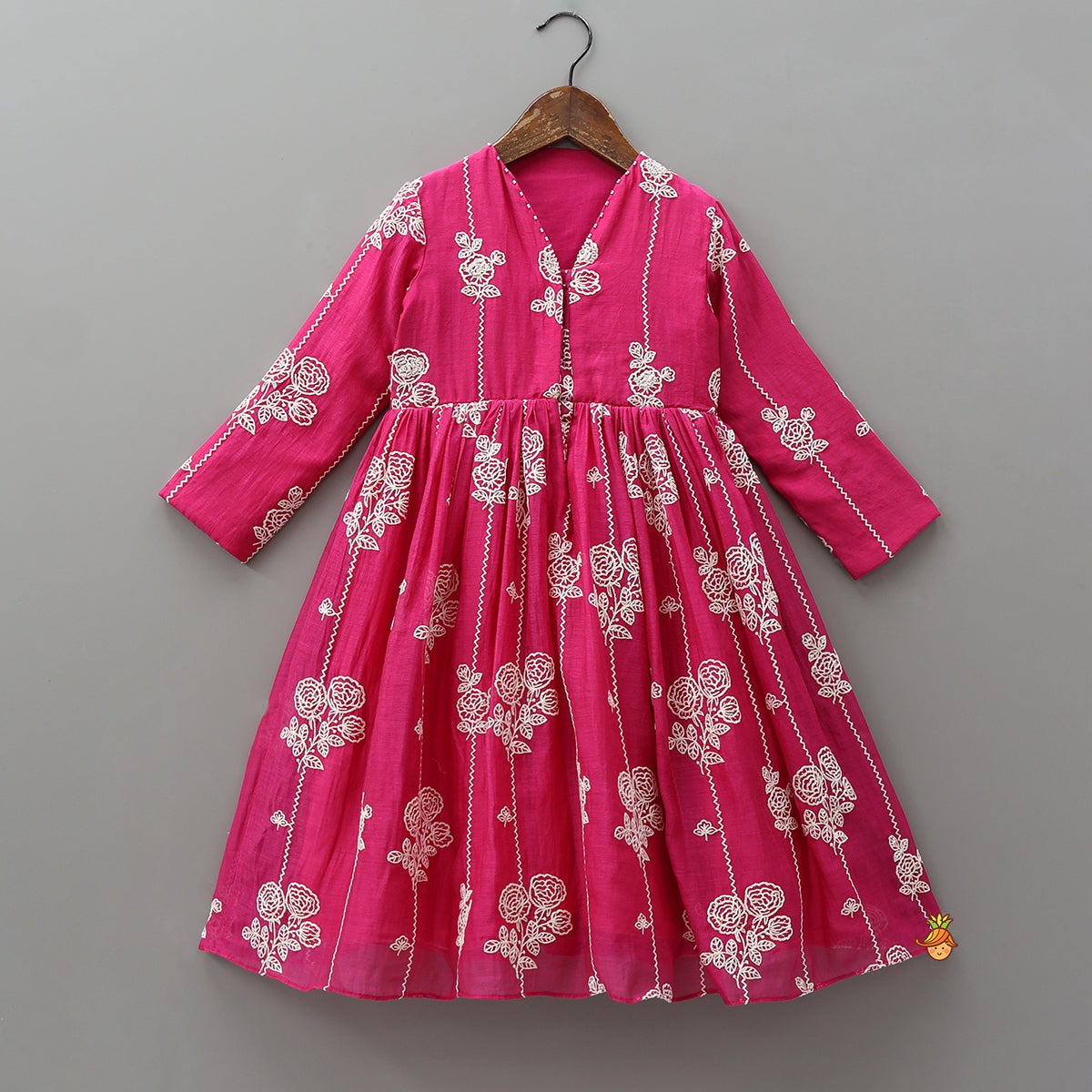 Elegant Front-Open Embroidered Kurti