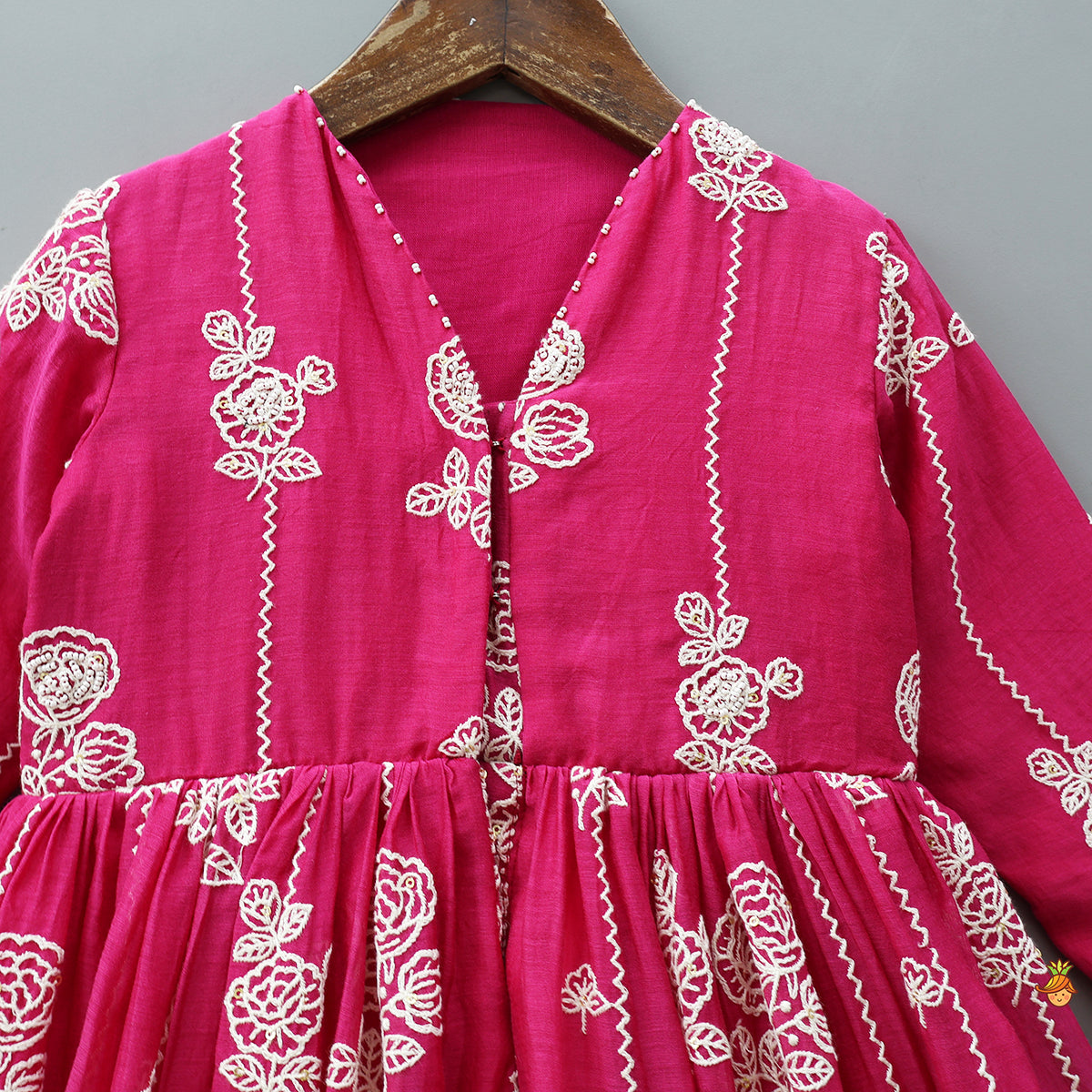 Elegant Front-Open Embroidered Kurti