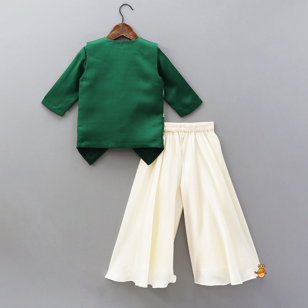 Top With Stylish Hem Jacket And Palazzo