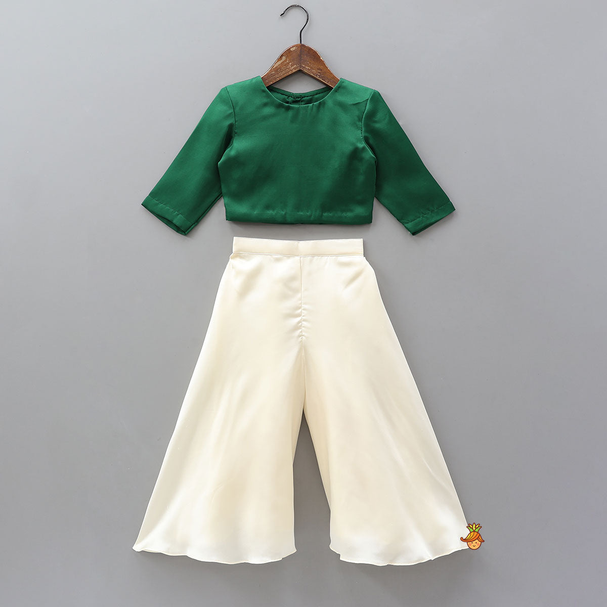 Top With Stylish Hem Jacket And Palazzo