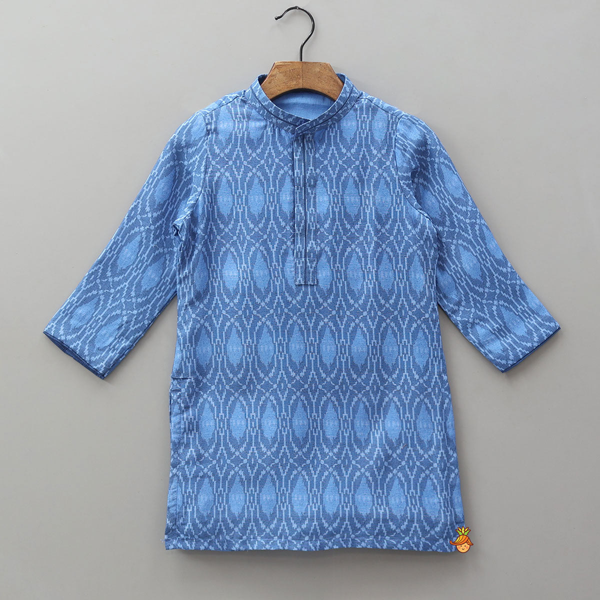 Elegant Printed Kurta With Jacket And Pyjama