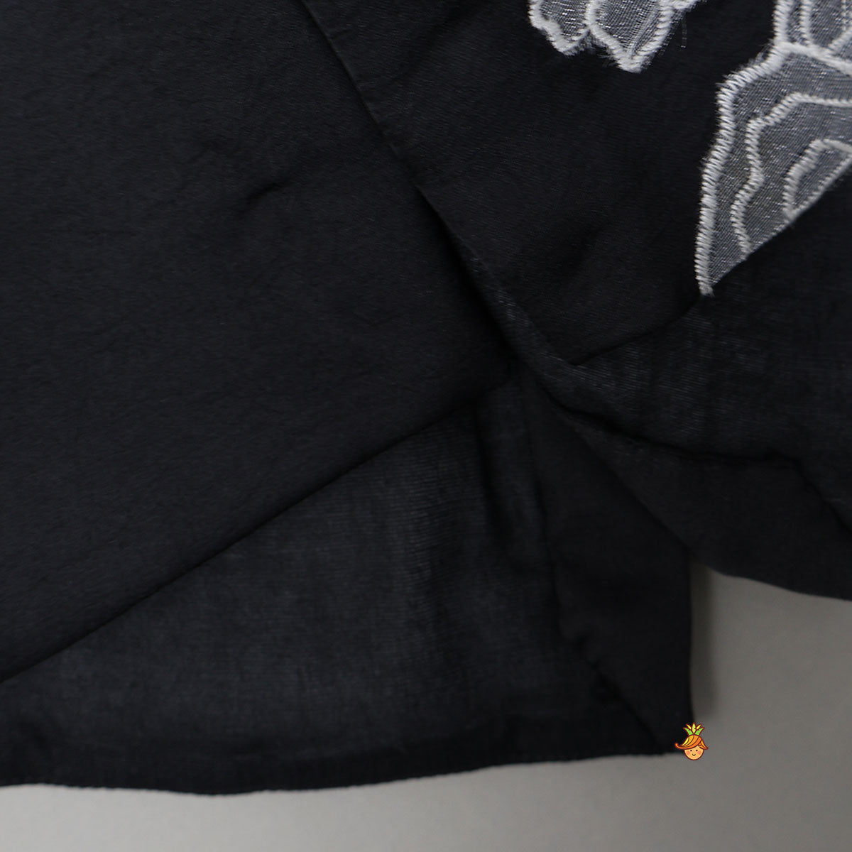 Cowl Kurta With Applique Work Jacket And Pyjama