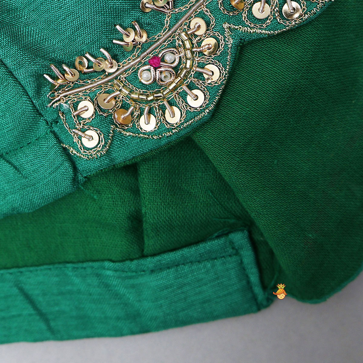 Scalloped Design Top And Brocade Lehenga