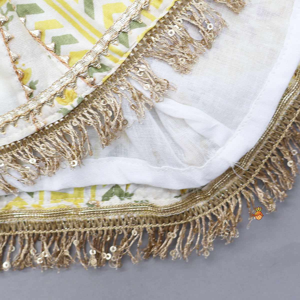 Printed Flared Kurti And Matching Dhoti With Net Dupatta