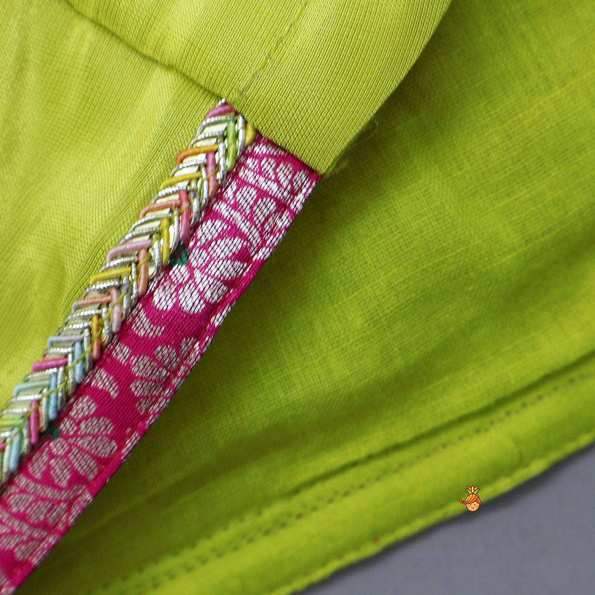 Embroidered Top And Brocade Palazzo