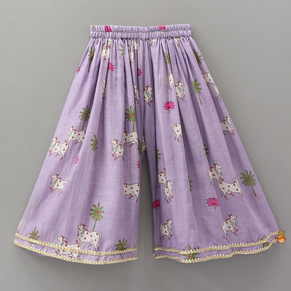 Angarkha Style Printed Ethnic Kurti And Palazzo