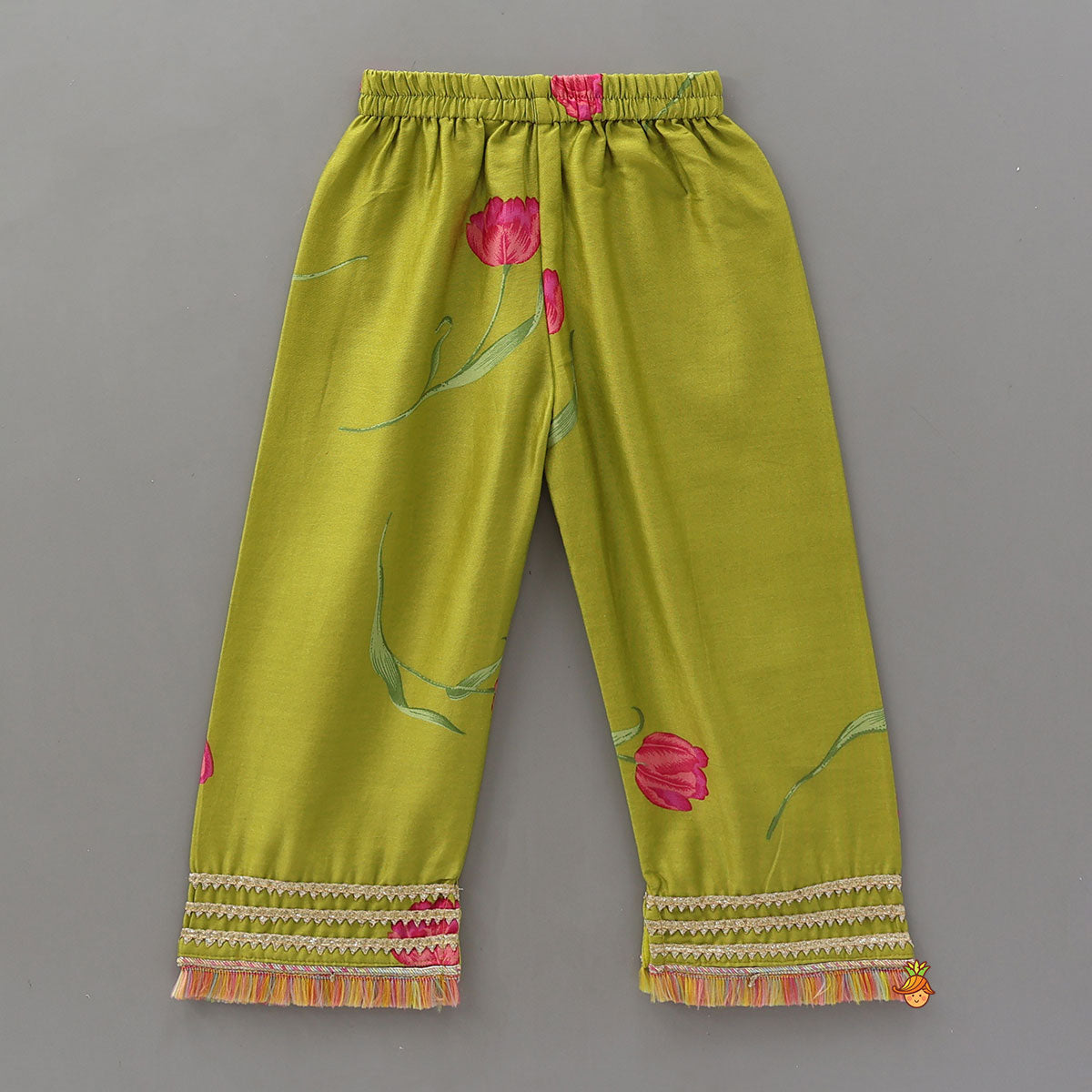 Fringed Printed Elegant Kurti And Pant