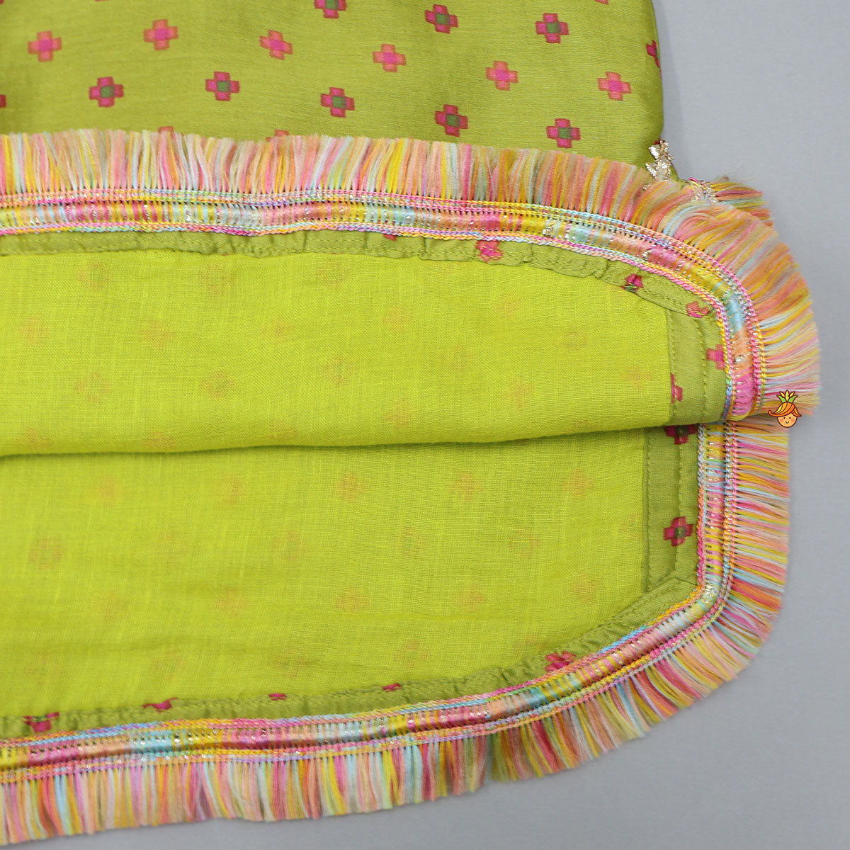 Fringed Printed Elegant Kurti And Pant