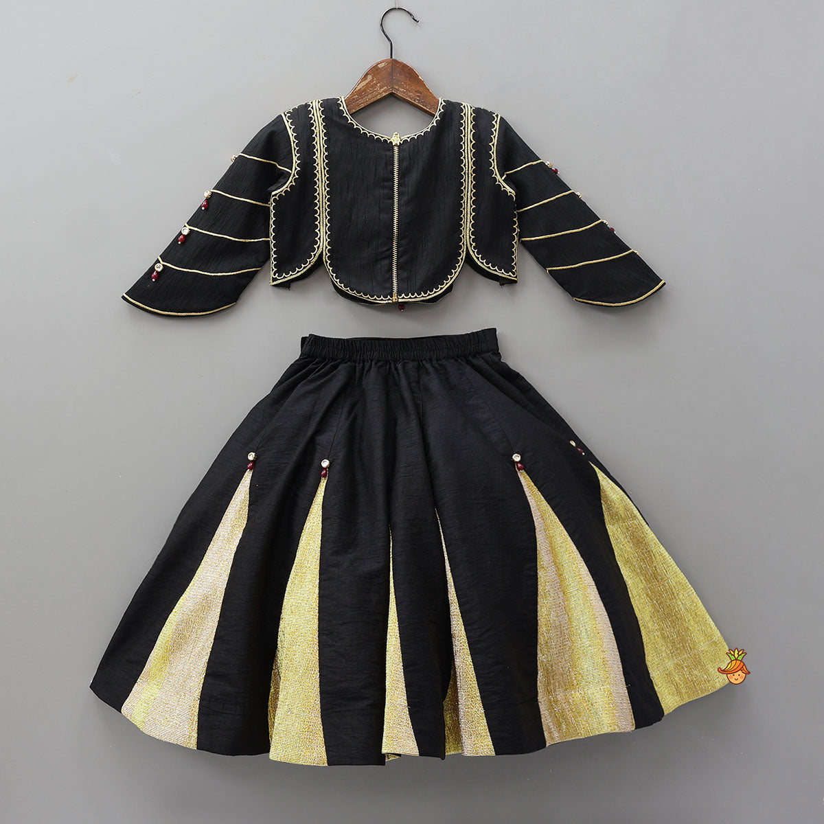 Embellished Stylish Sleeve Top With Lehenga And Dupatta