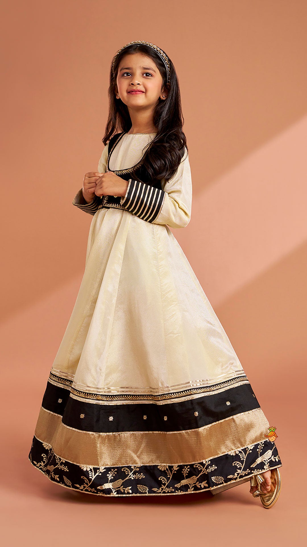 Elegant Shimmery Anarkali With Front-Open Velvet Jacket