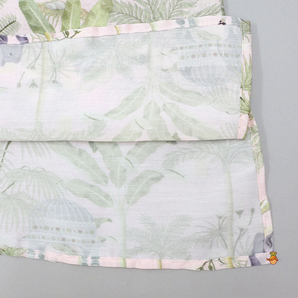 Faux Mirror Work Printed Kurta With Pyjama