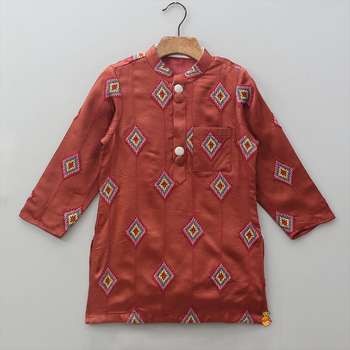 Patch Pocket Detail Kurta And Pyjama