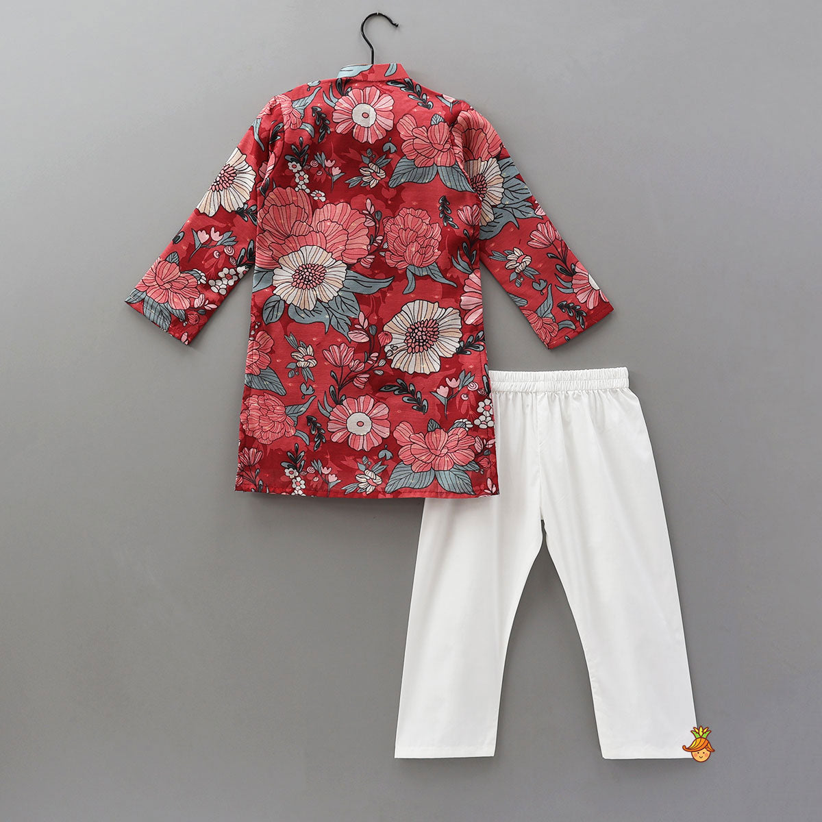 Floral Printed Booti Work Elegant Kurta With Pyjama