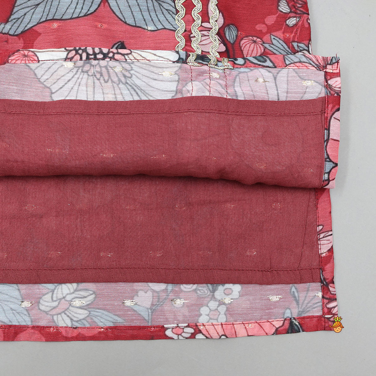 Floral Printed Booti Work Elegant Kurta With Pyjama