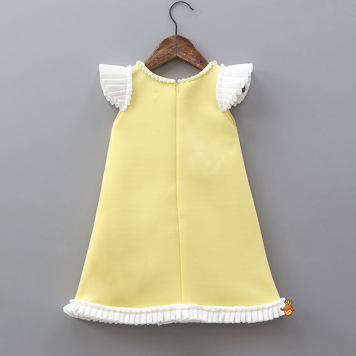 Jungle-Themed Embroidered Dress With Hair Clip