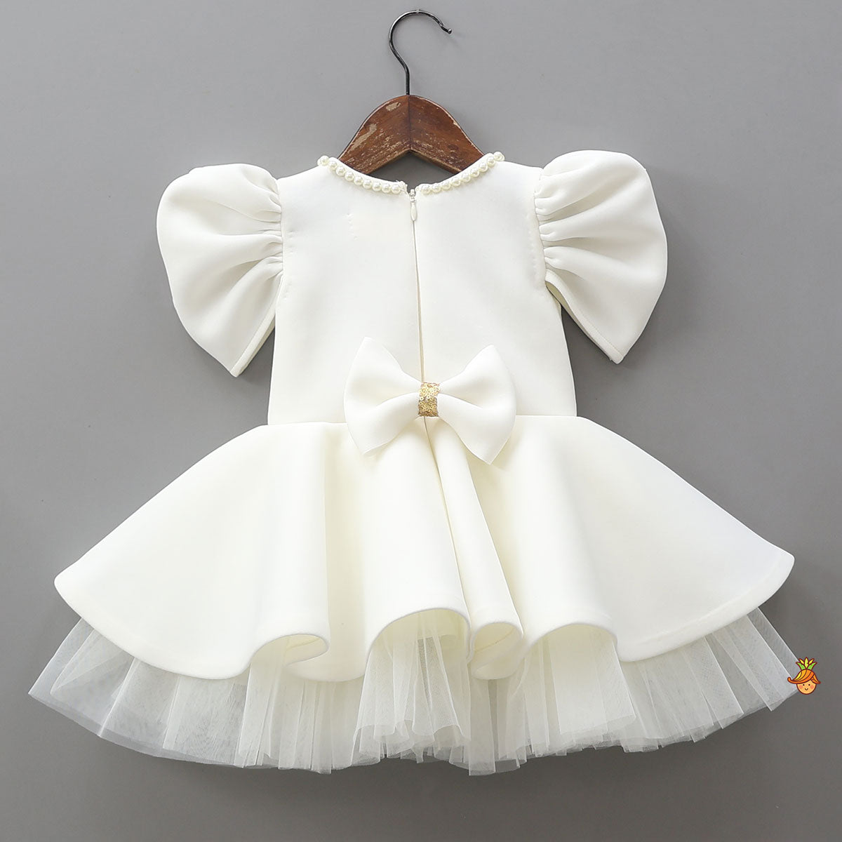 Butterfly Motif Embroidered Beautiful Dress With Headband