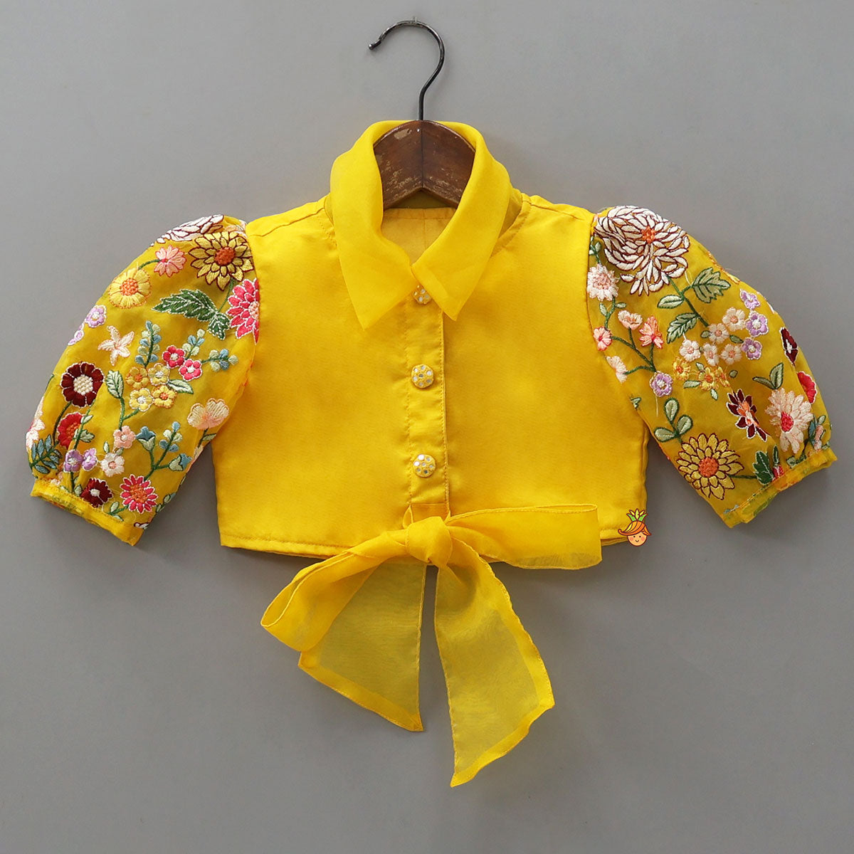 Collar Neck Front-Open Top And Heavy Embroidered Lehenga