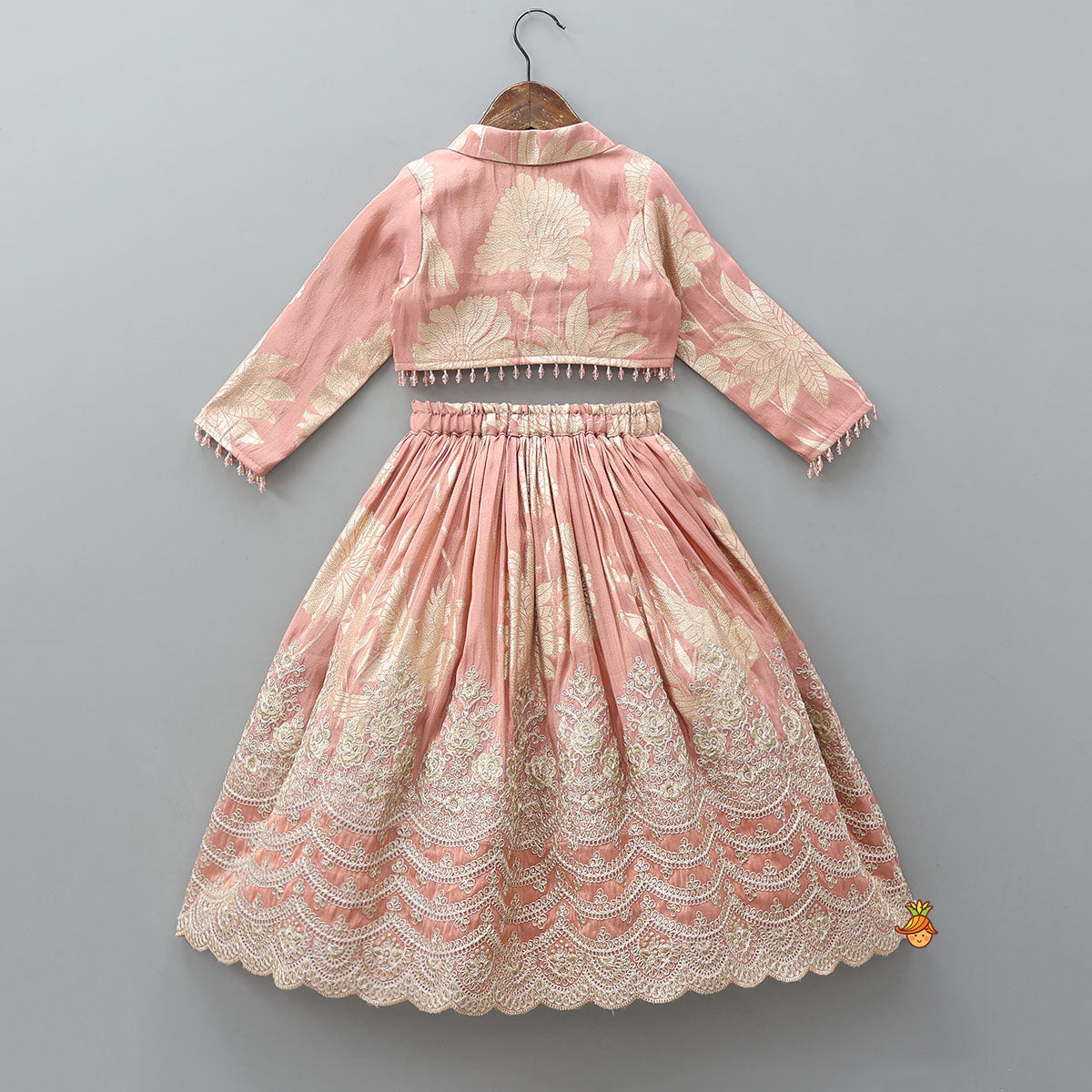 Blazer-Style Top And Scalloped Hem Lehenga