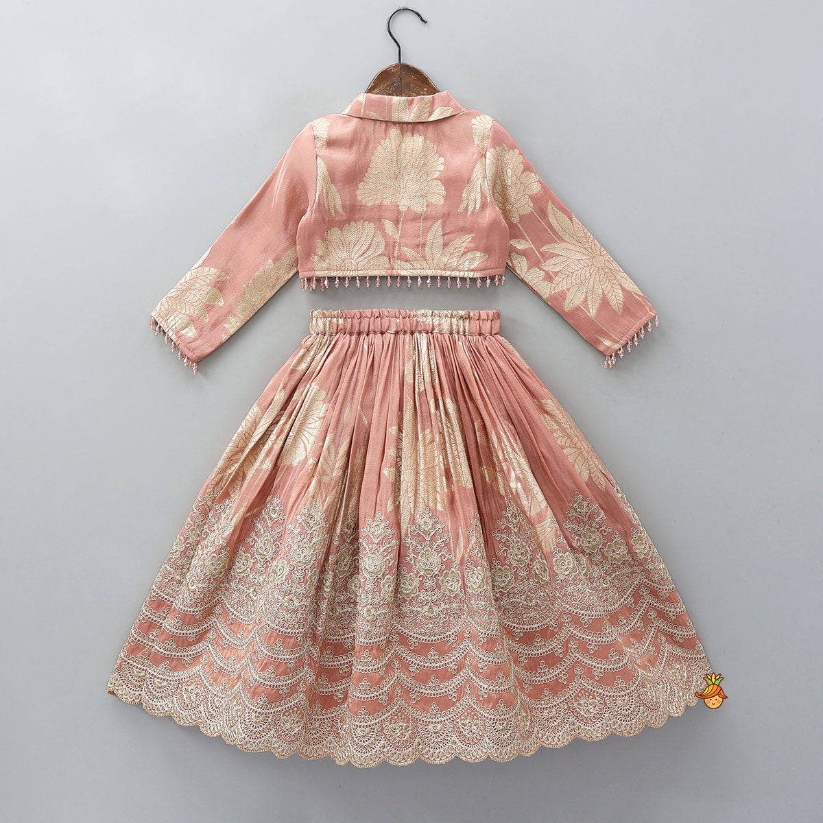 Blazer-Style Top And Scalloped Hem Lehenga