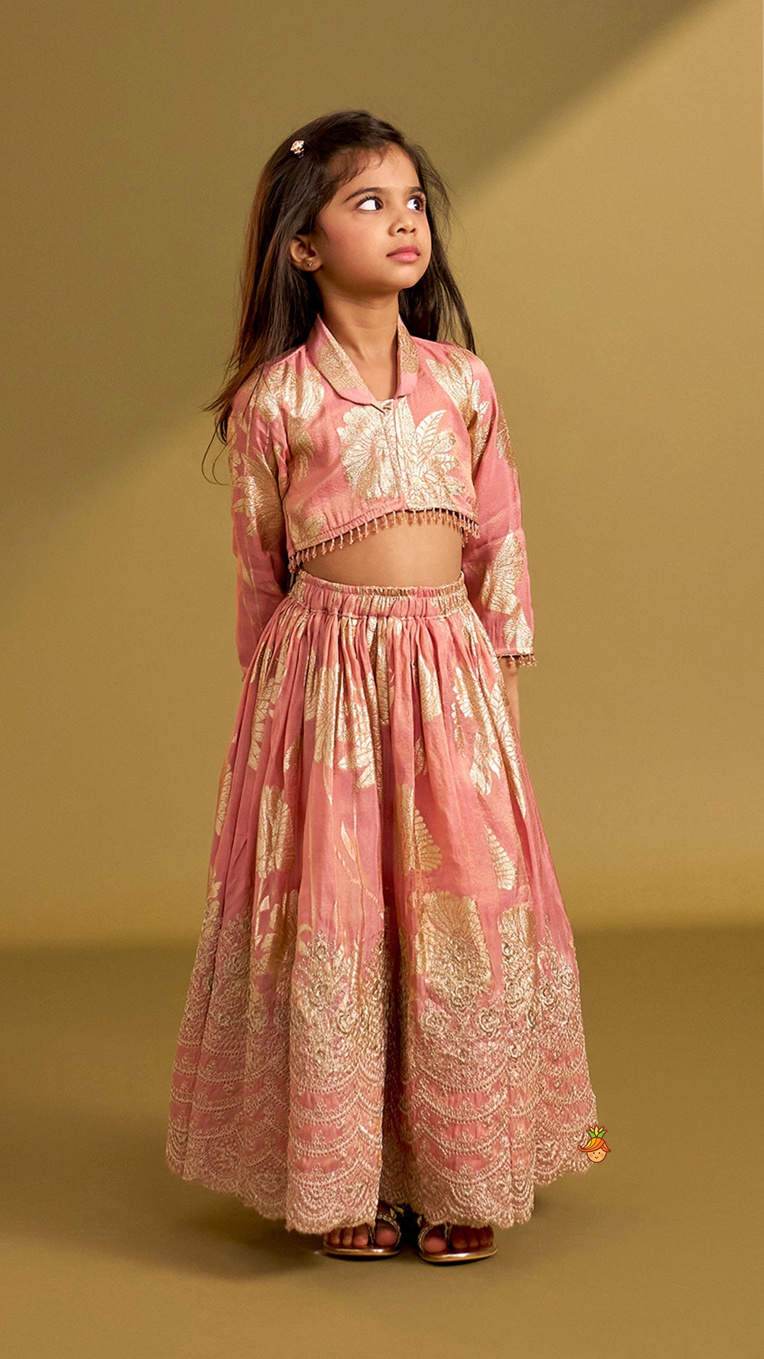 Blazer-Style Top And Scalloped Hem Lehenga