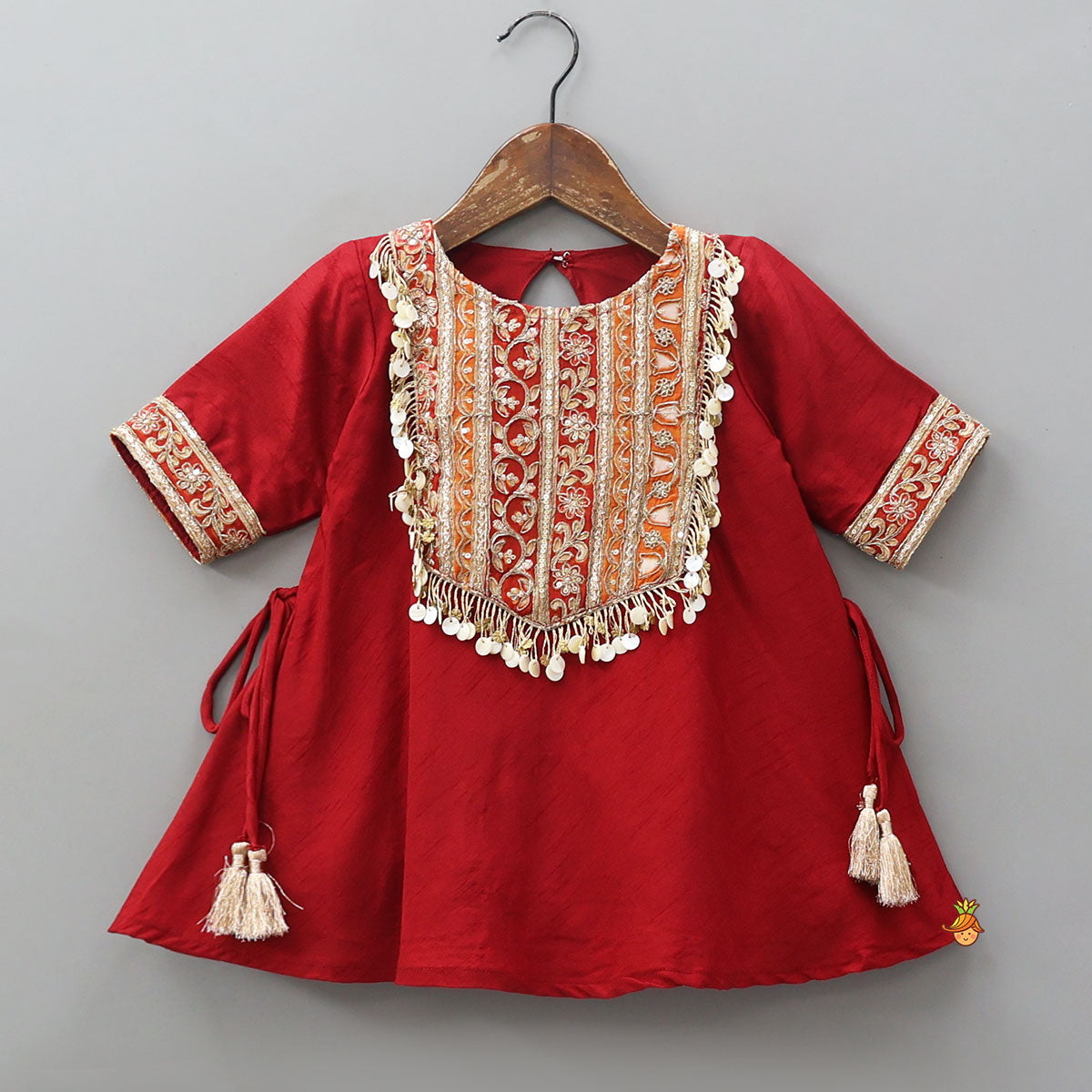 Embroidered Yoke Kurti And Pant