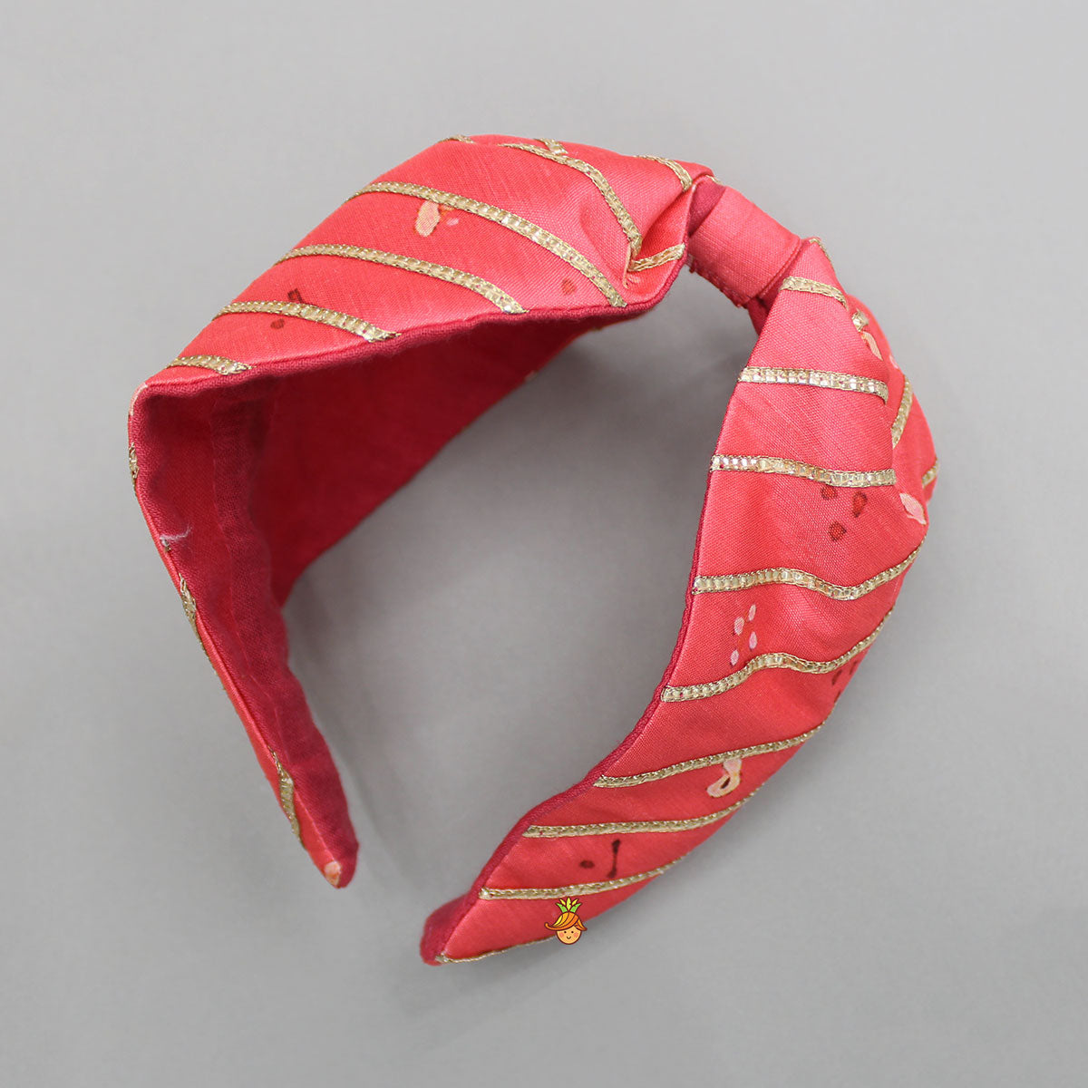 V Neck Top And Printed Lehenga With Hair Band