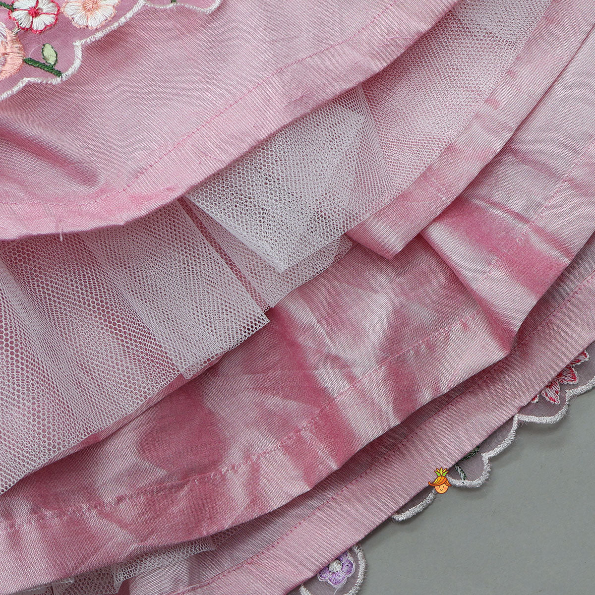 Collar Neck Front-Open Elegant Top And Heavy Embroidered Lehenga