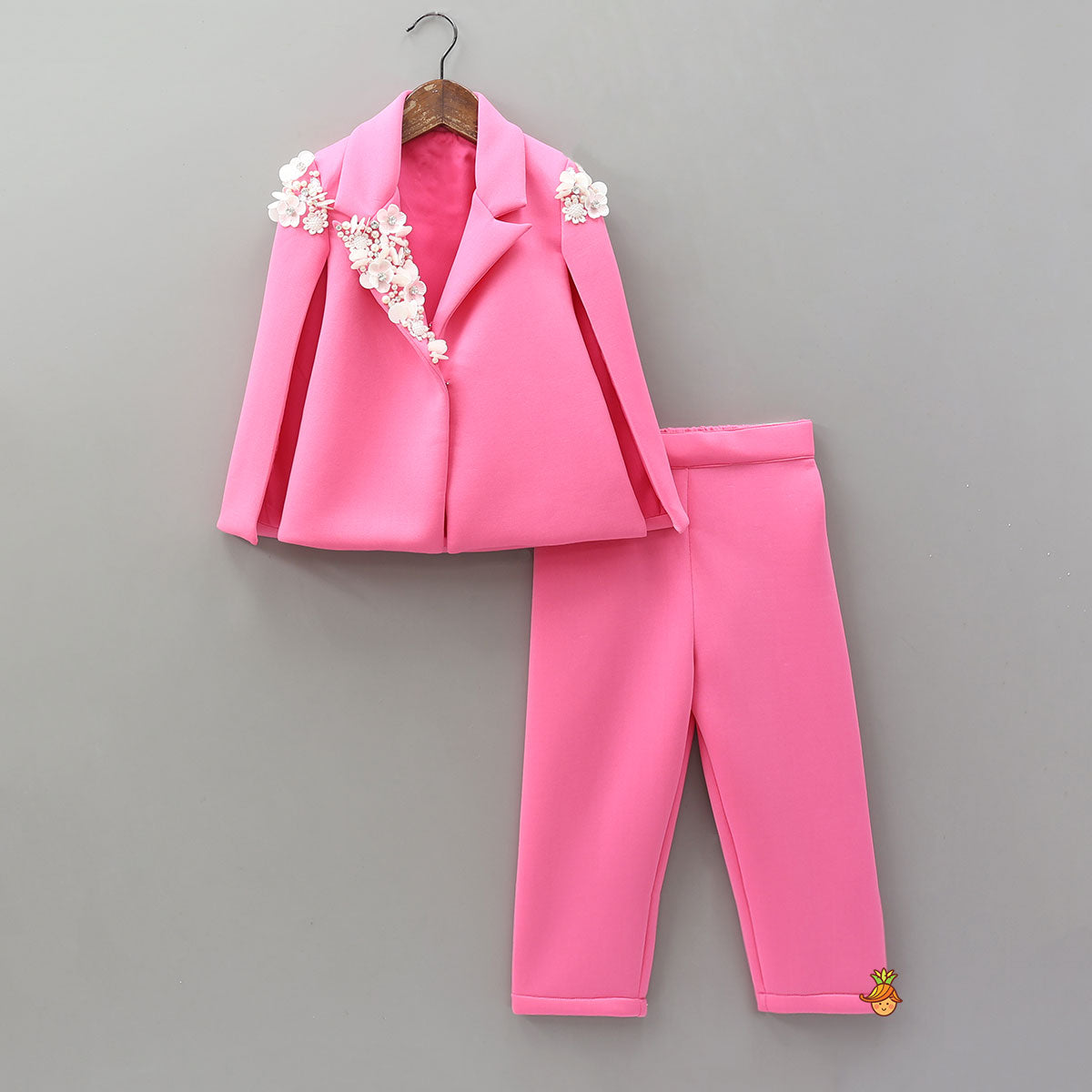 Embellished Blazer Style Top With Pant