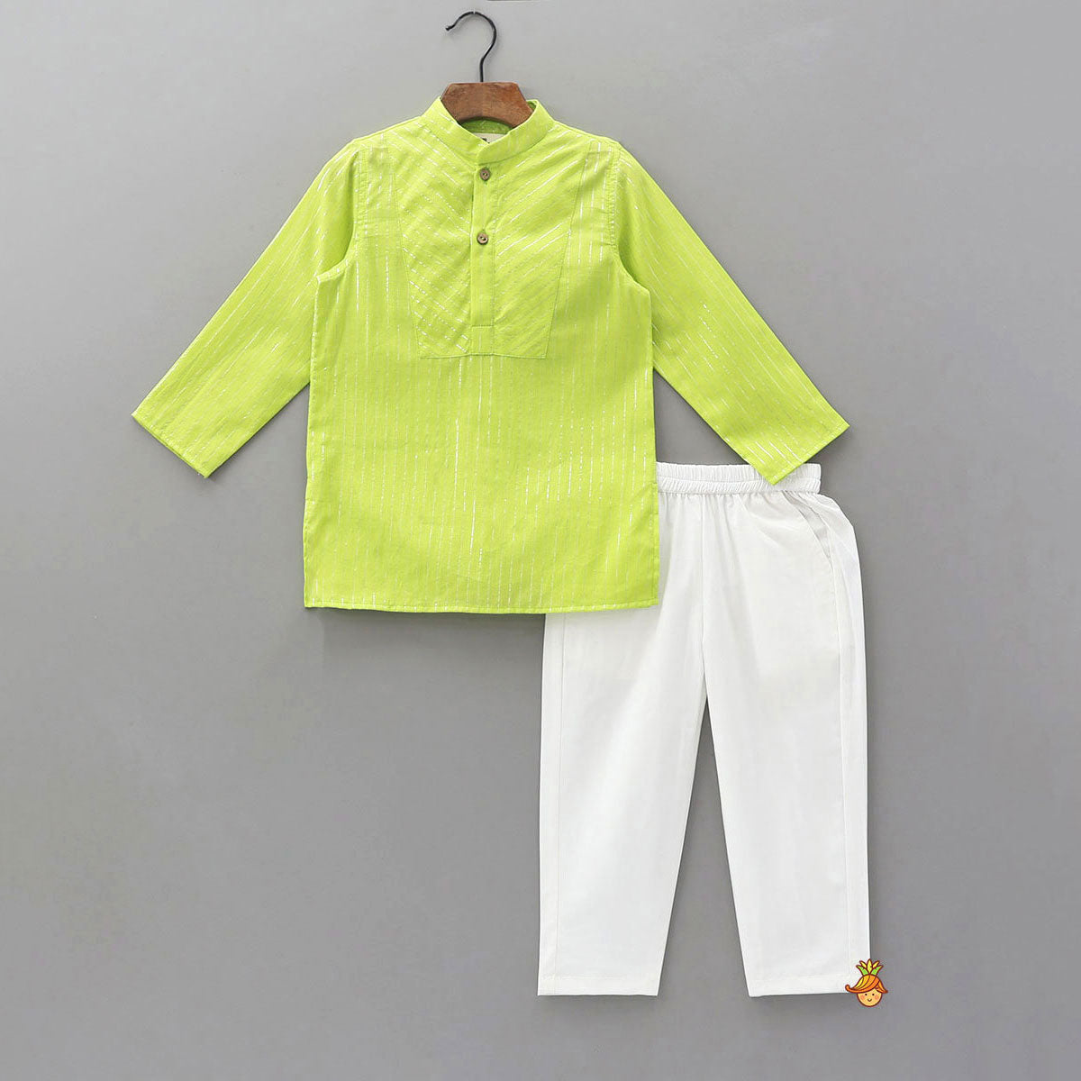 Lurex Stripe Detailed Kurta With Pyjama