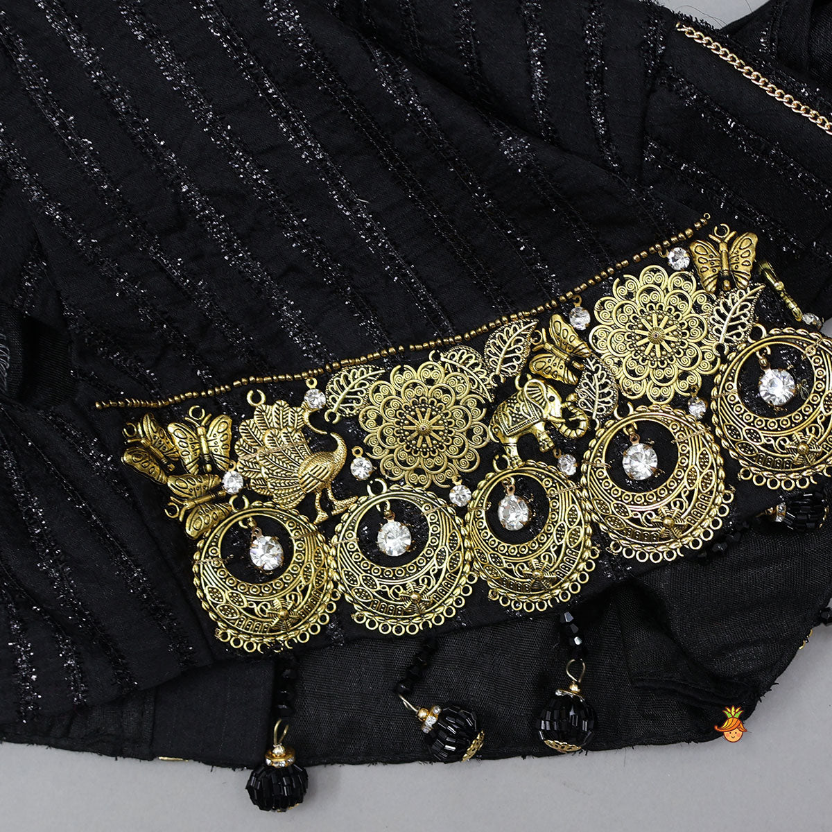 Charming Drape Top With Triple-Layered Lehenga