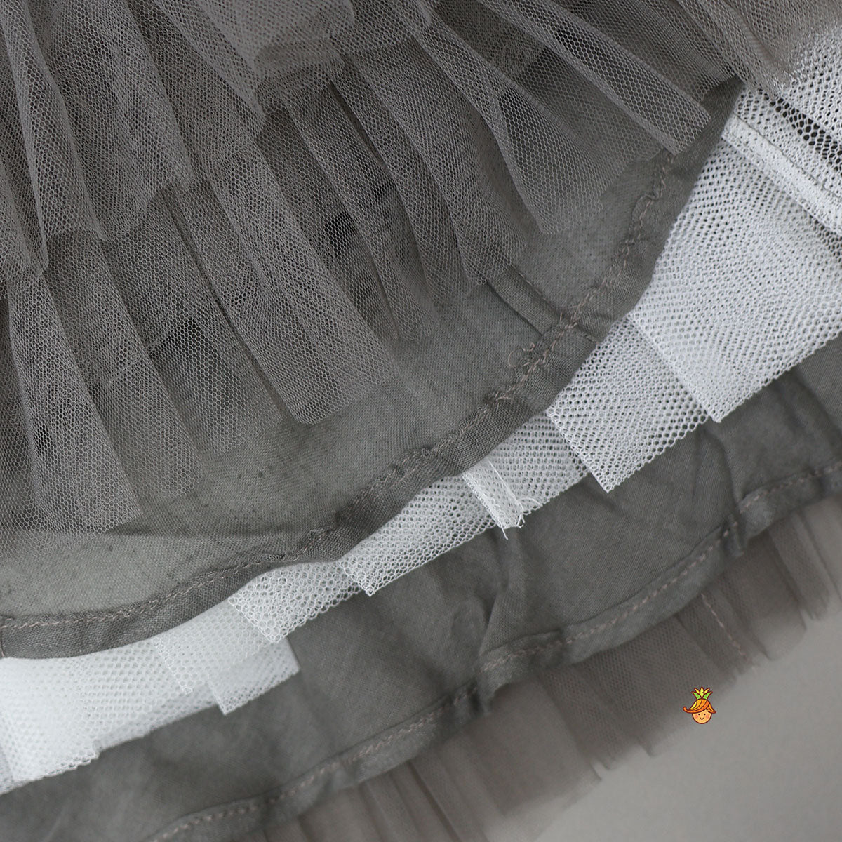 Beautiful Top With Open Jacket And Layered Net Lehenga