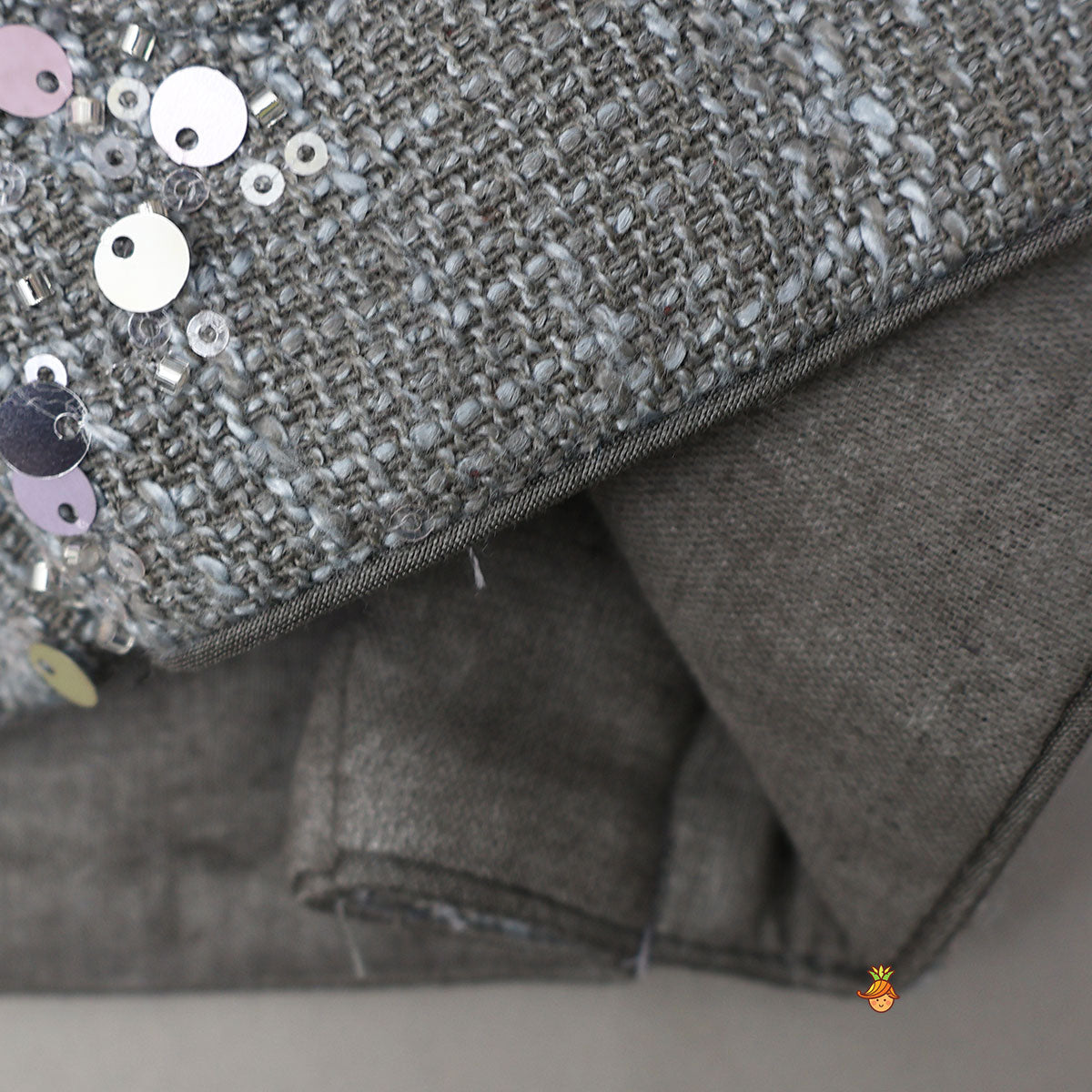 Beautiful Top With Open Jacket And Layered Net Lehenga