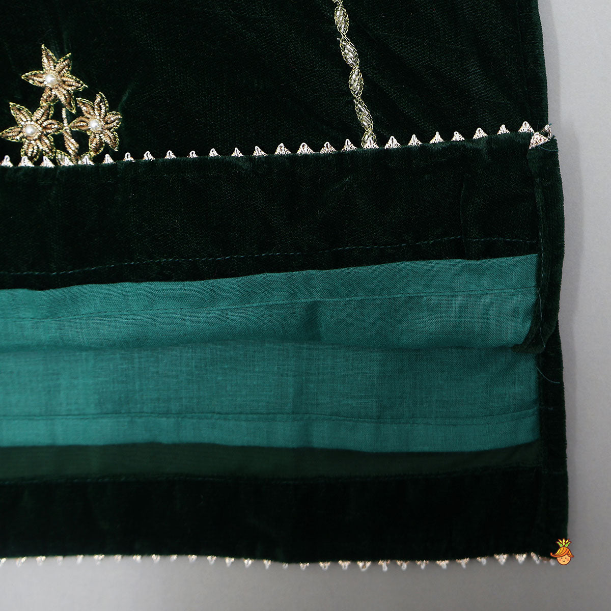 Hand Embroidered Adorable Kurti And Salwar With Contrasting Dupatta