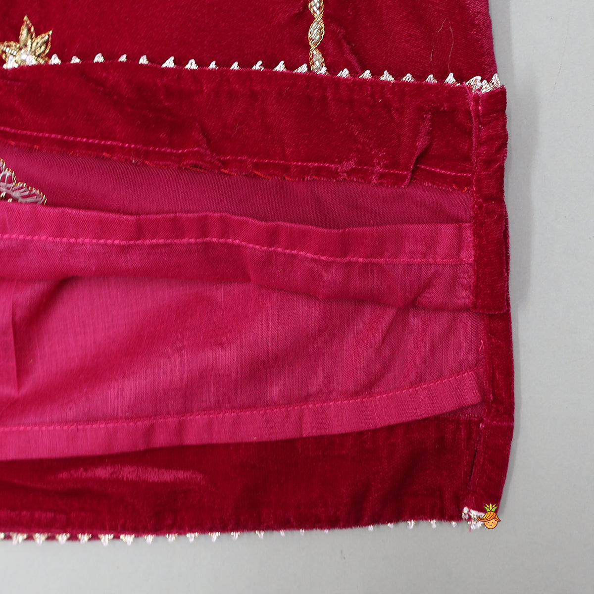 Hand Embroidered Kurti And Salwar With Contrasting Dupatta