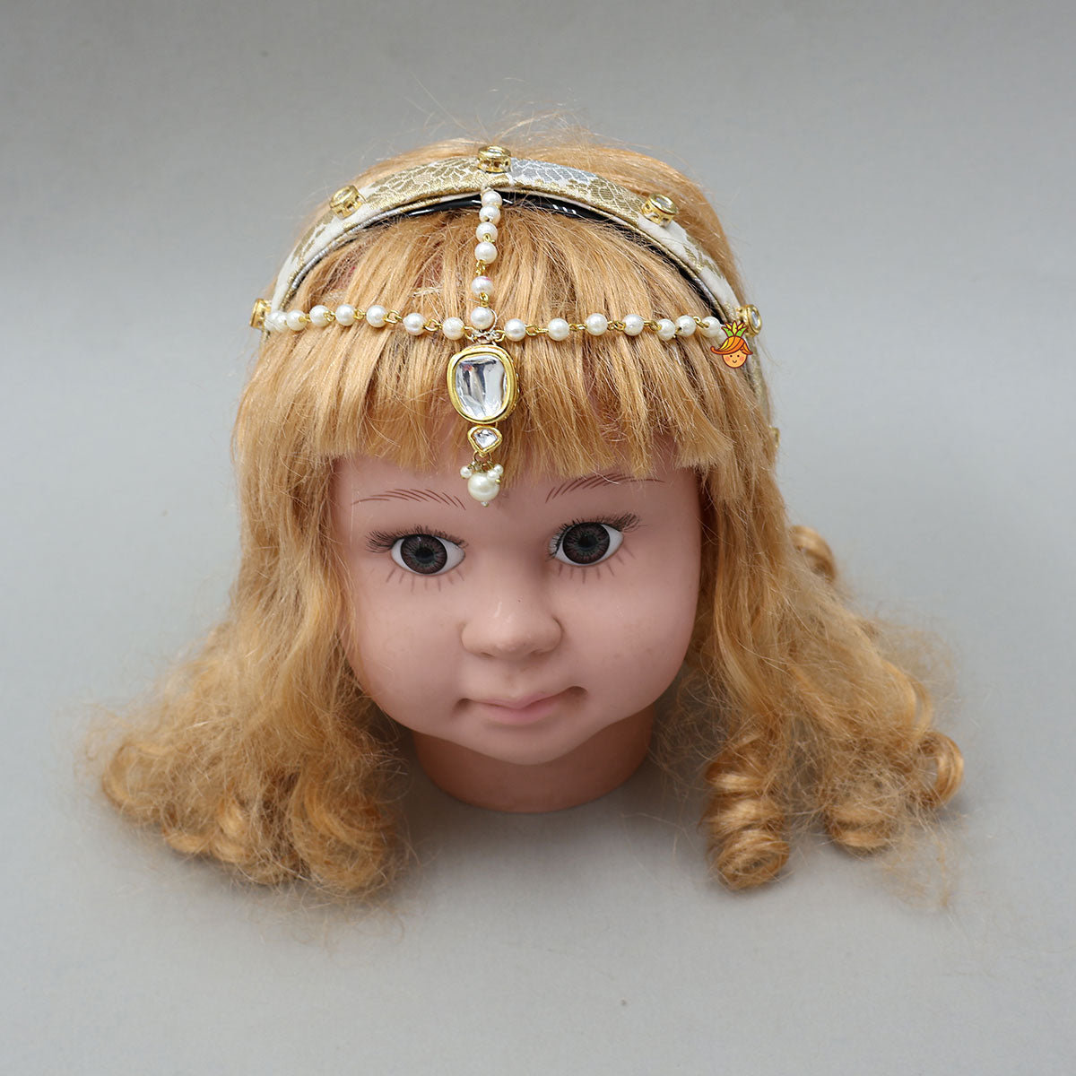 Exquisite Halter Neck Brocade Top With Embellished Jacket And Brocade Lehenga With Matching Hair Band