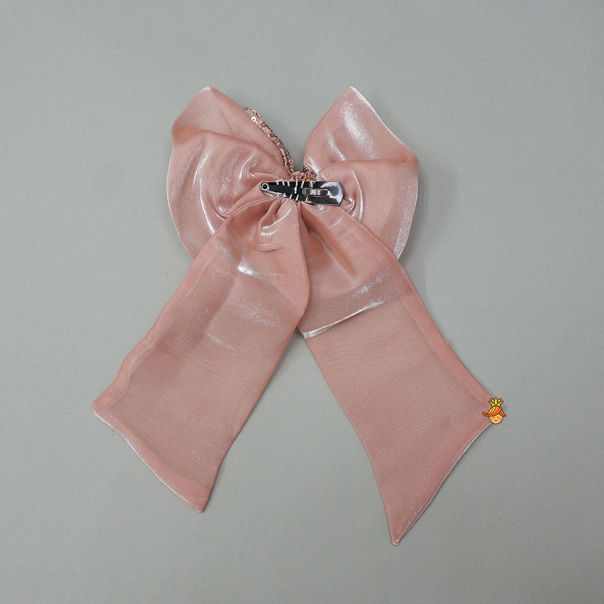 Dual Bow Adorned Sheen Hair Clip