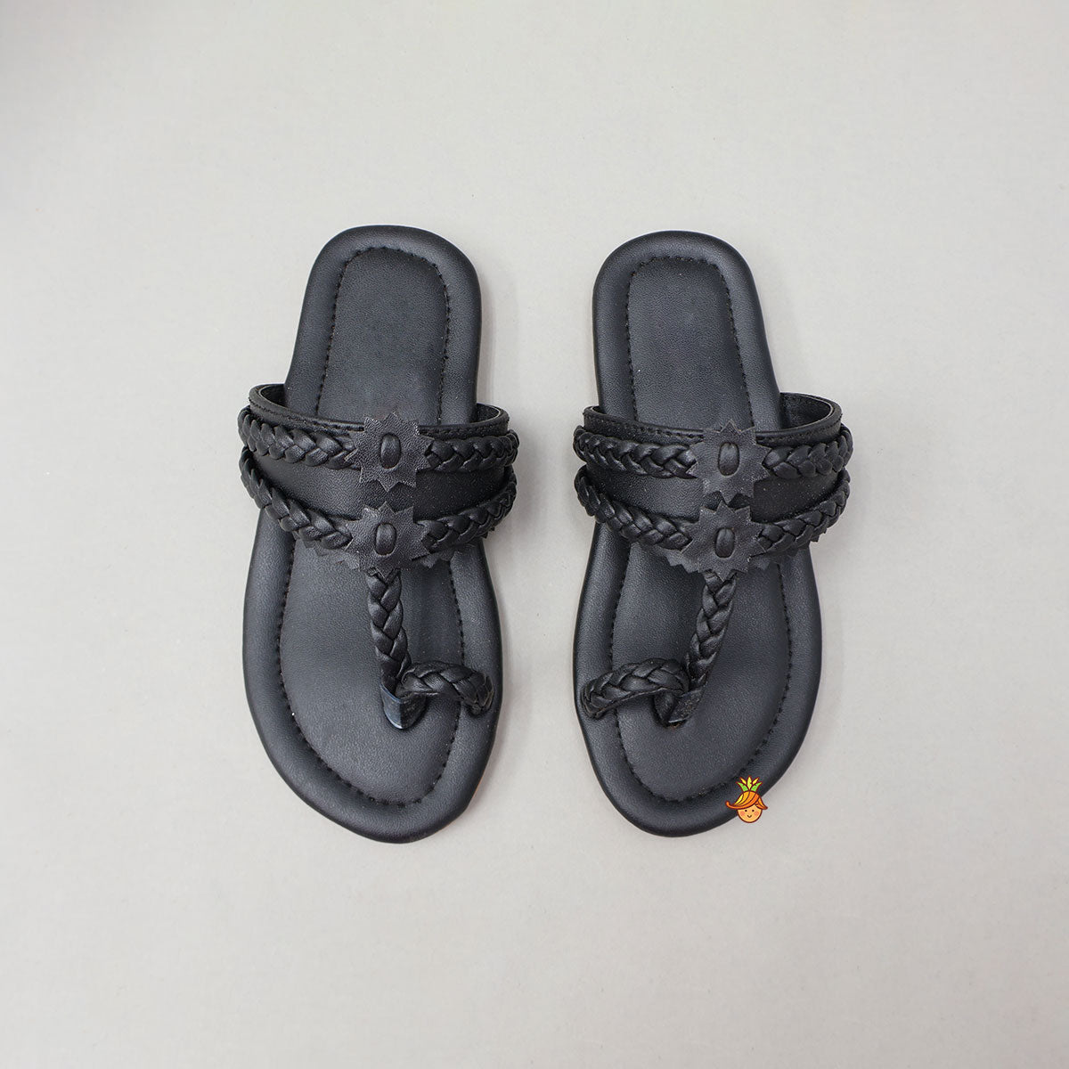 Elegant Toe-Ring Kolhapuri Flats With Braided Detailing