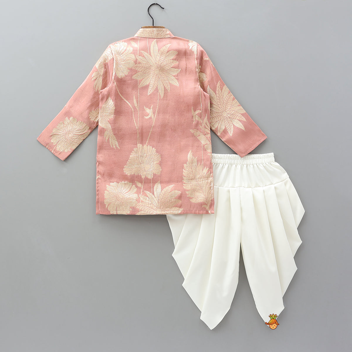 Bird Motif Detailed Shimmery Kurta And Dhoti