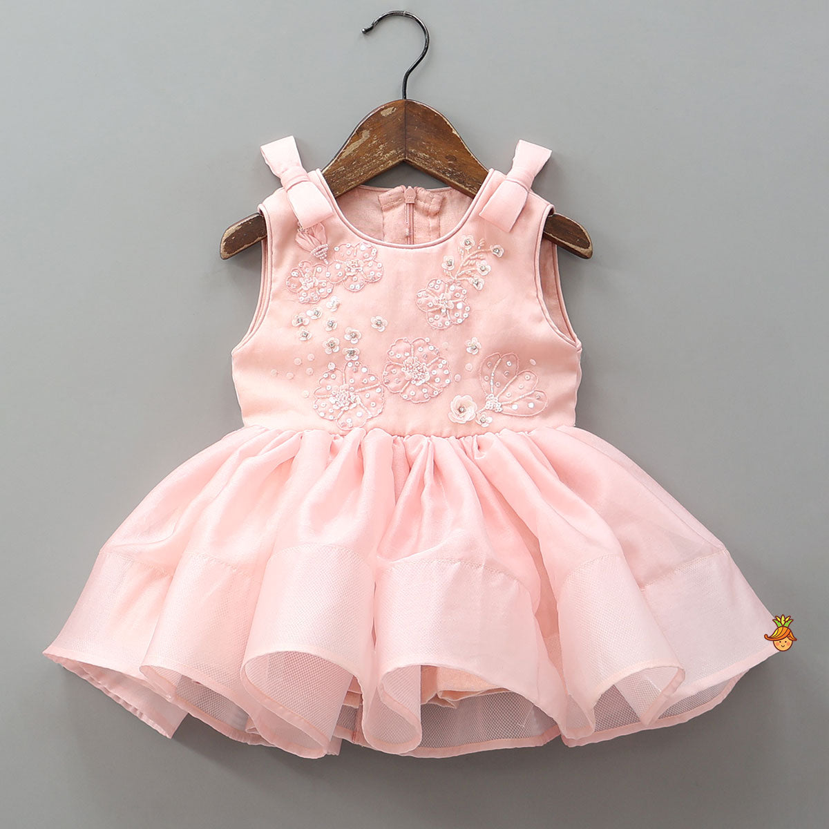 Dual Bow Adorned Elegant Dress