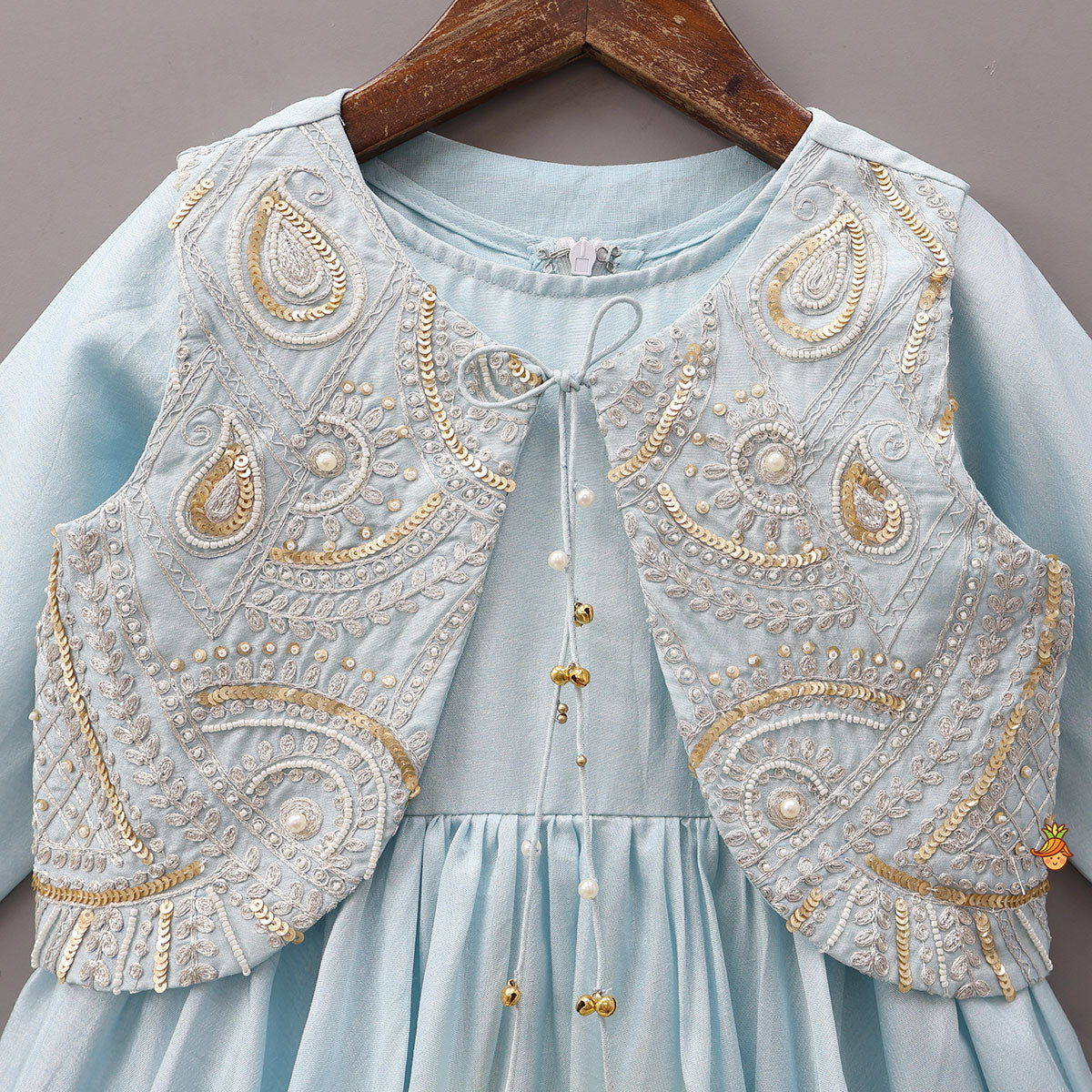 Ethnic Anarkali Style Kurti With Embroidered Jacket