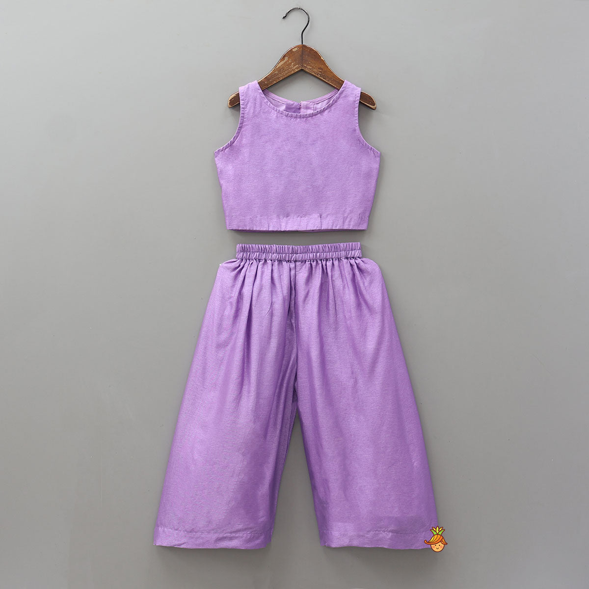 Beautiful Top With Collar Neck Open Jacket And Palazzo Pant