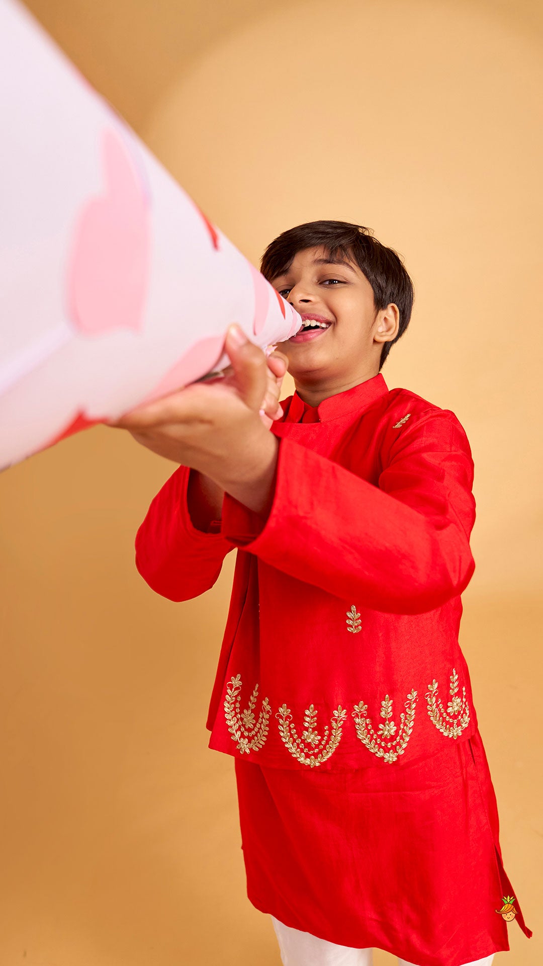Ethnic Kurta With Embroidered Jacket And Pyjama