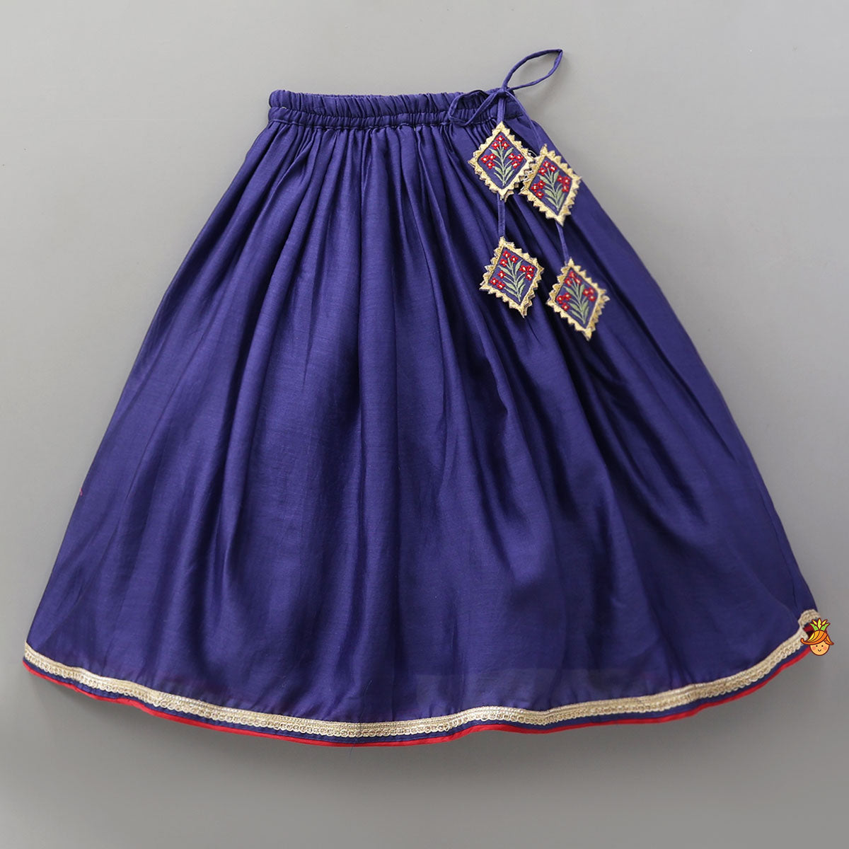 Floral Thread Embroidered Jacket-Style Top With Matching Lehenga