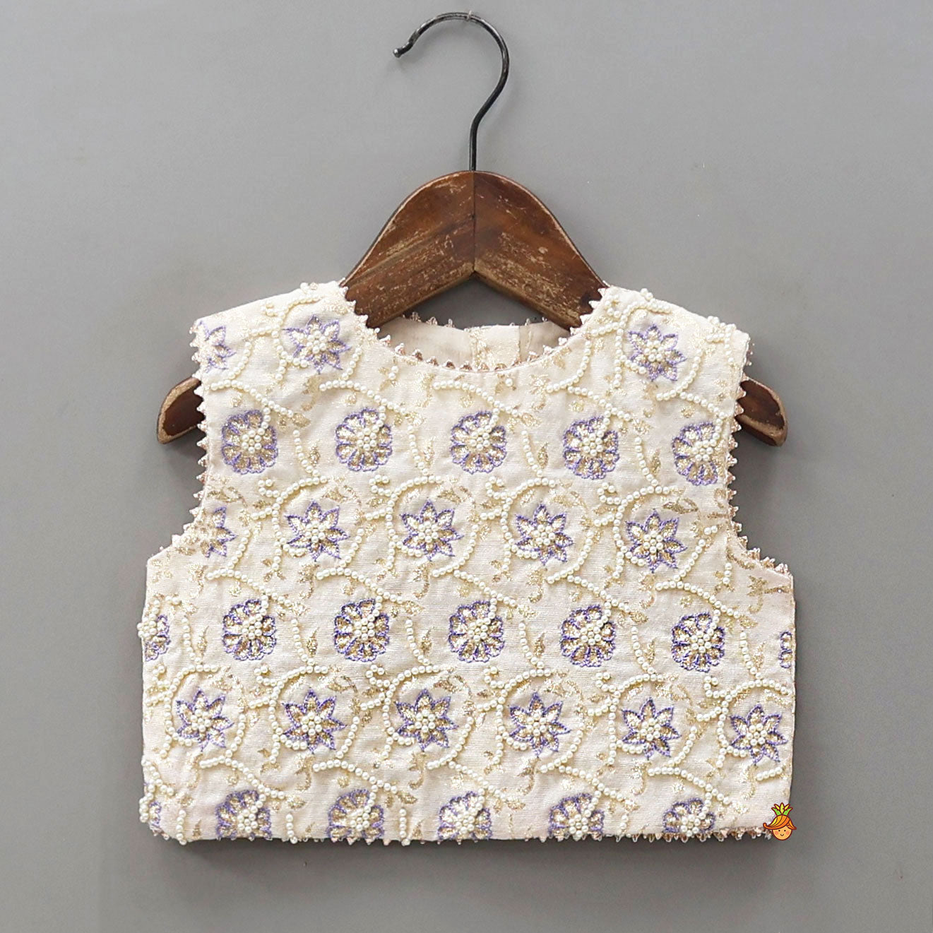 Round Neck Embroidered Top And Contrasting Lehenga
