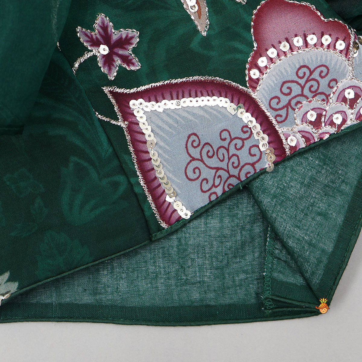 Elegant Layered-Sleeve Top And Lehenga With Stylish Dupatta