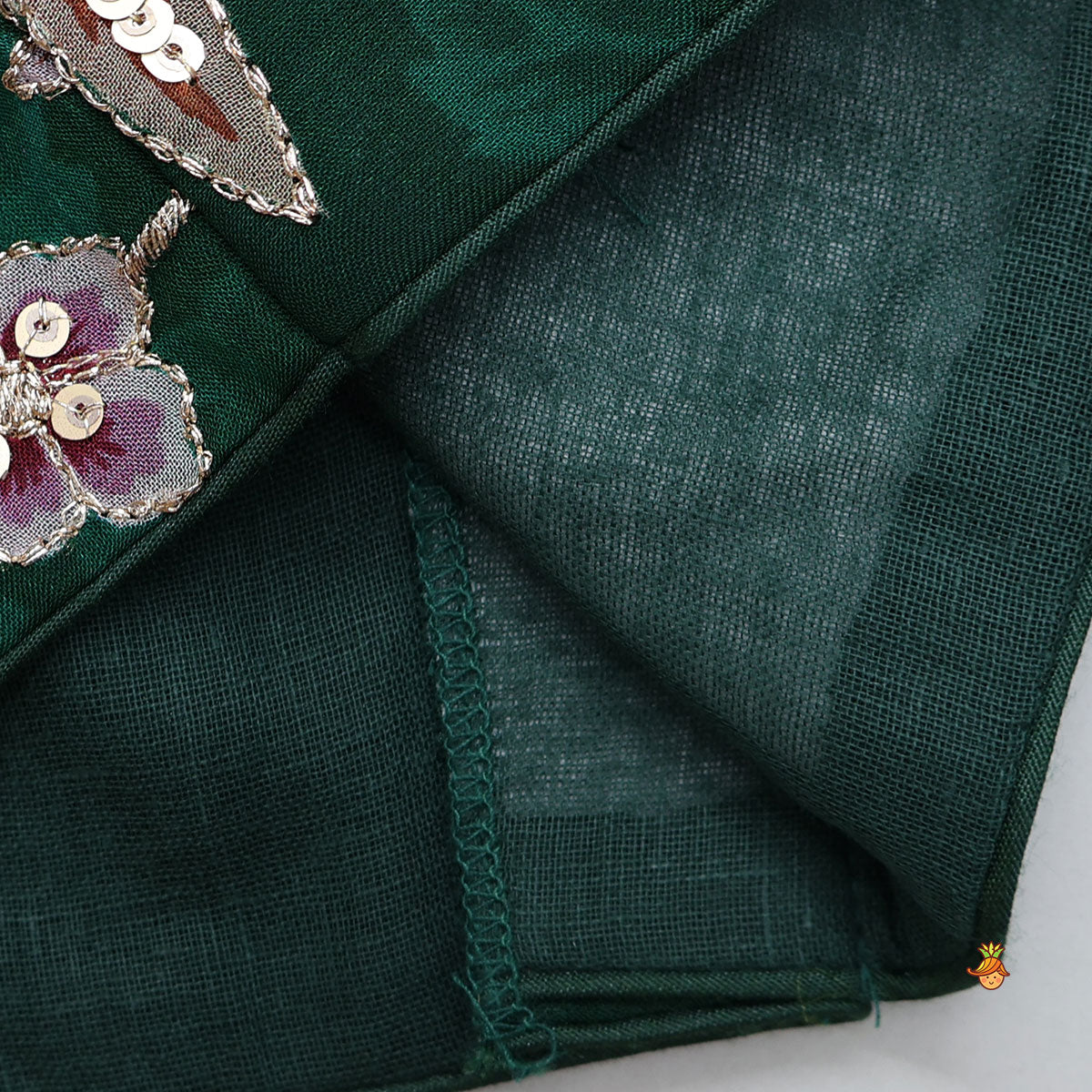 Elegant Layered-Sleeve Top And Lehenga With Stylish Dupatta