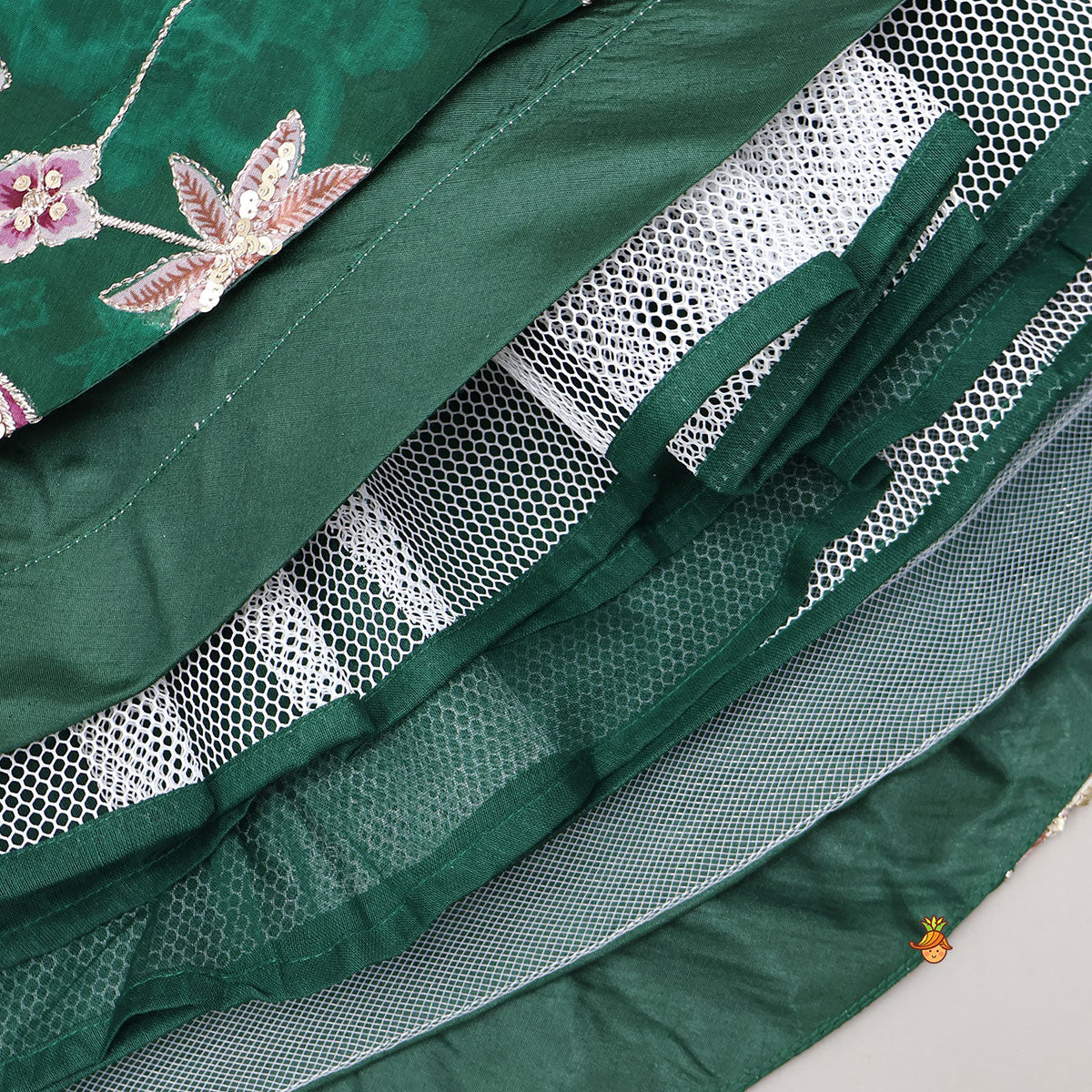 Elegant Layered-Sleeve Top And Lehenga With Stylish Dupatta