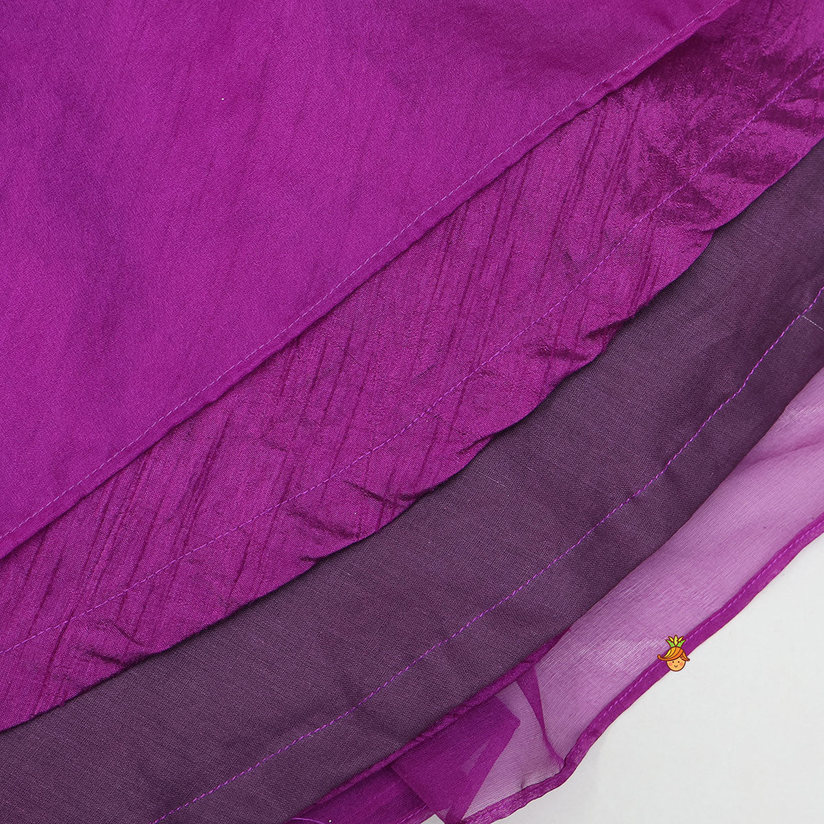 Pleats Detail Top And Organza Lehenga With Matching Dupatta