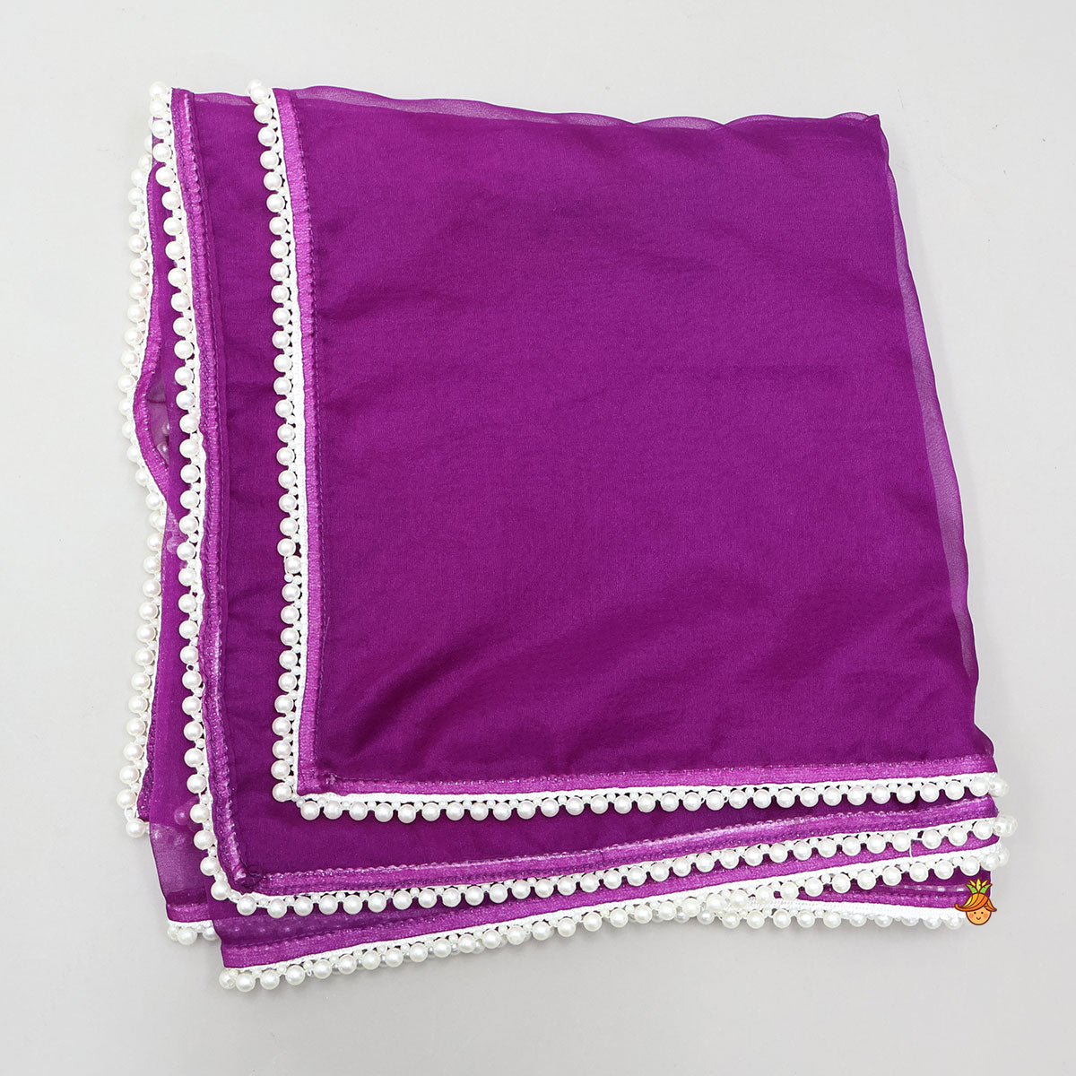 Pleats Detail Top And Organza Lehenga With Matching Dupatta