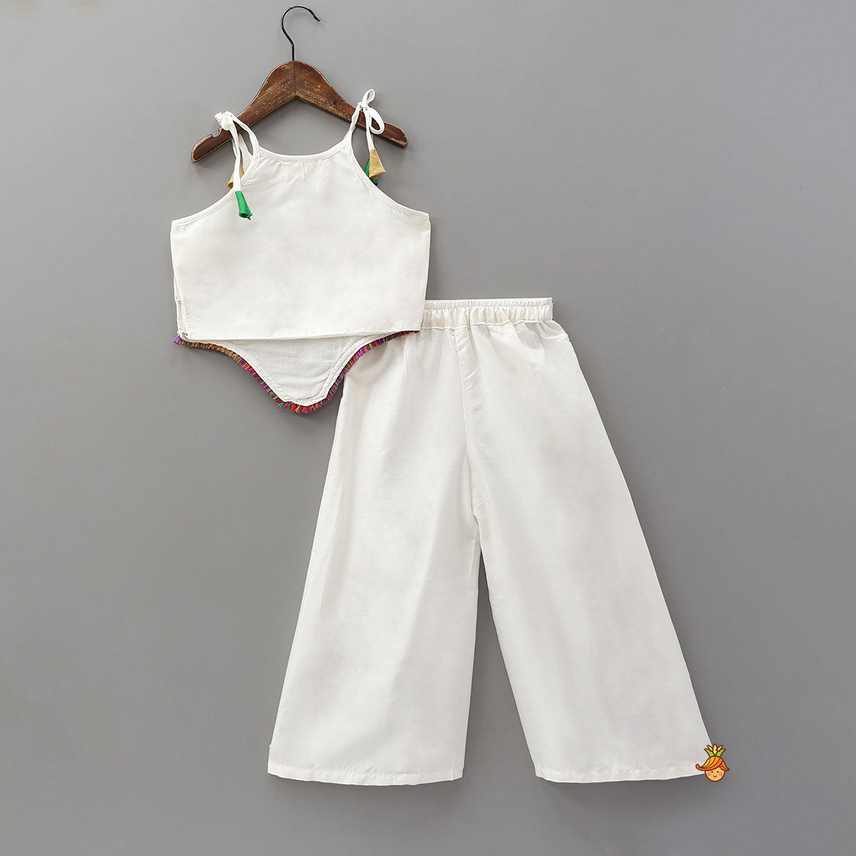 Thread Embroidered Asymmetric Top With Palazzo